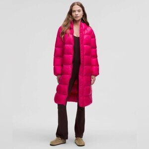 NEW 2025 Lululemon Featherweight 900-Down-Fill LONG Puffer Jacket Magenta pink L